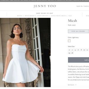 Jenny Yoo Ivory Strapless Mini Dress